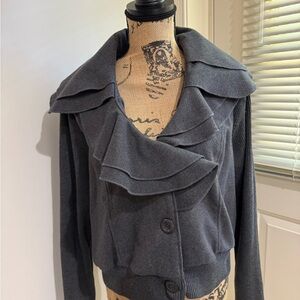 Ashley Stewart Charcoal Wool Blend Coat size 10/12